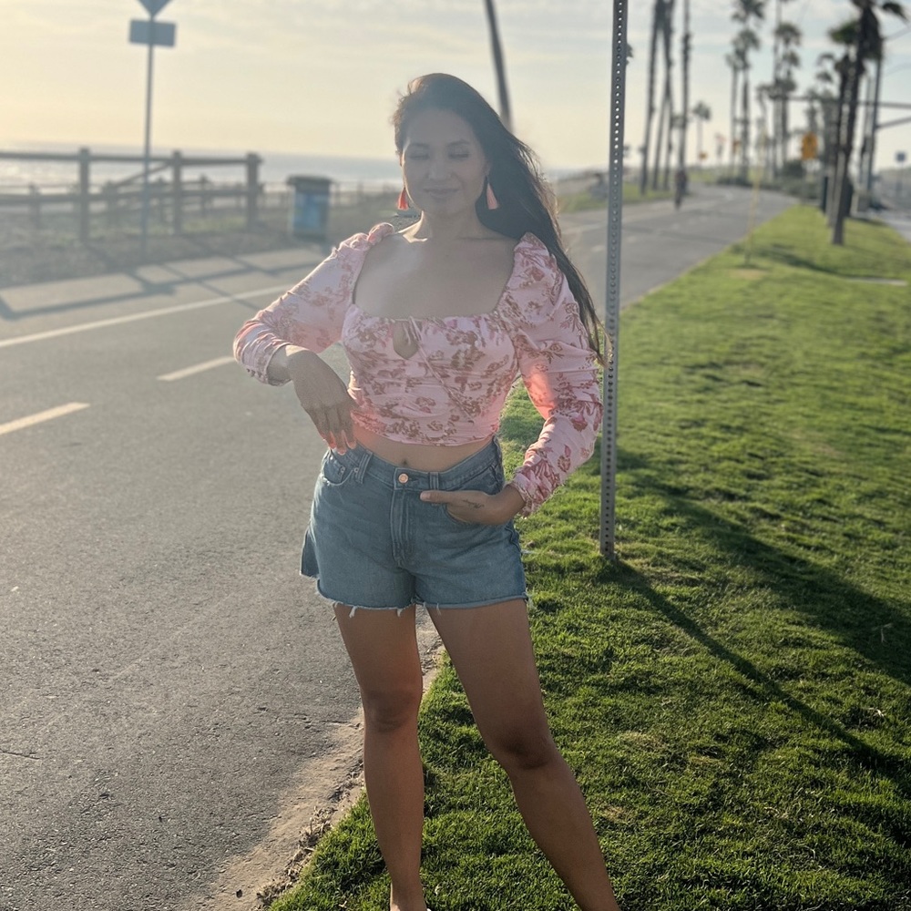 Free People Print Floral Crop